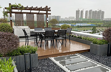 鄭州高新區60平米屋頂花園設計