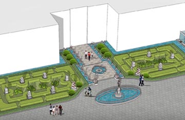 鄭州大浪淘沙洗浴會所廣場綠化設計