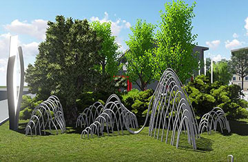 黃河科技學院智慧館廣場景觀綠化設計